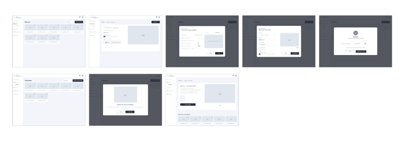 Reporting wireframing — First iteration