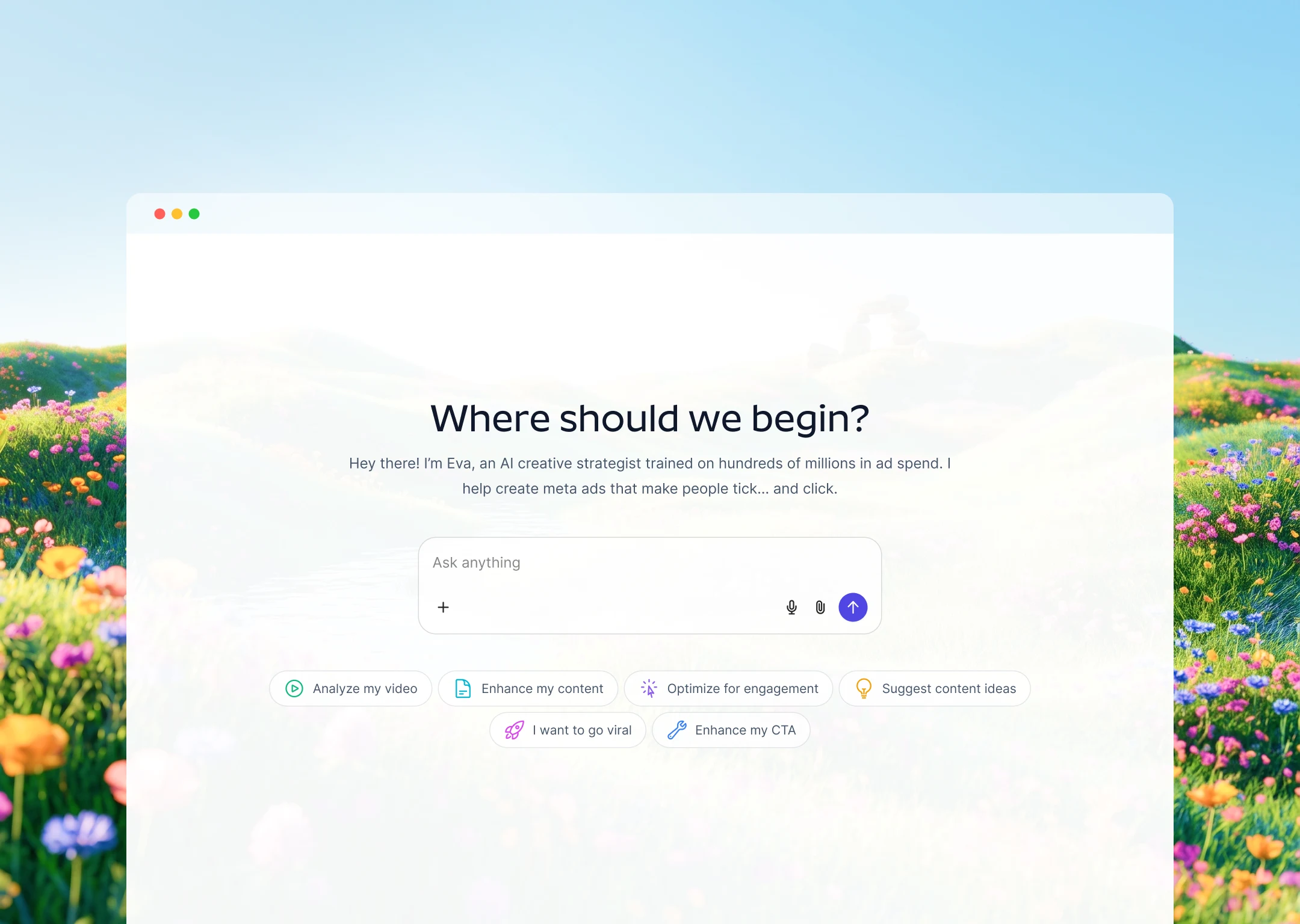 Agentic AI chat marketing page design by Mohammad Adineh